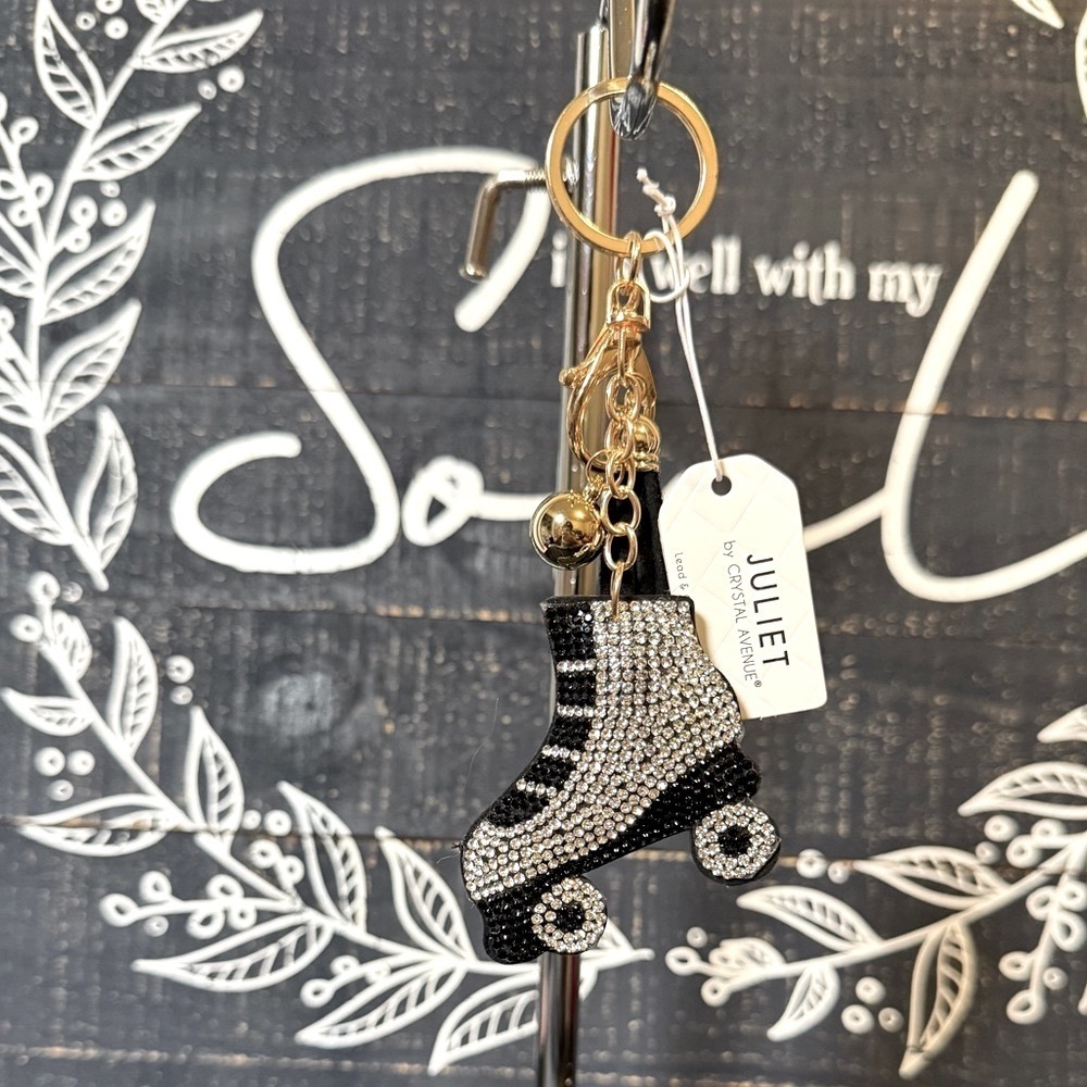 Roller Skate Crystal Encrusted Bag Charm/KeyChain